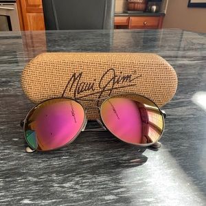 Maui Jim Opihi Titanium Round Aviator